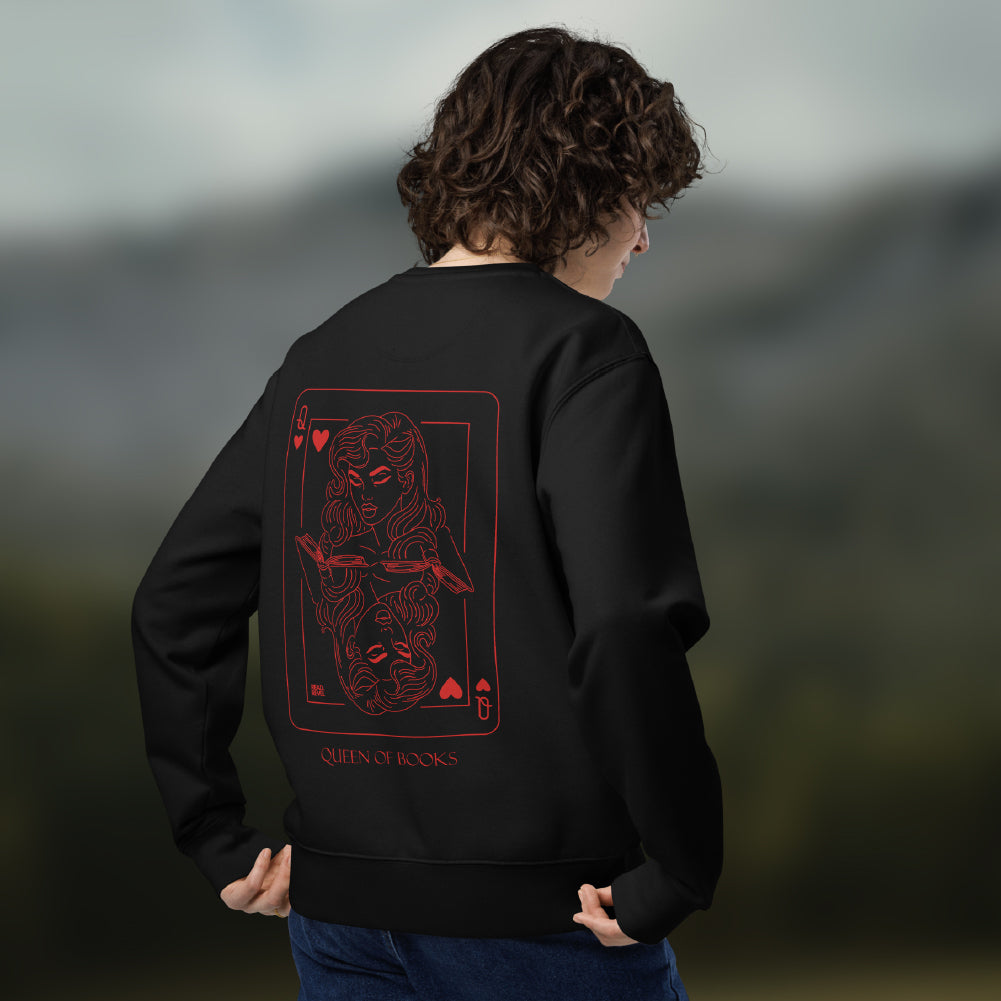 Queen of Books Sweater - Schwarz