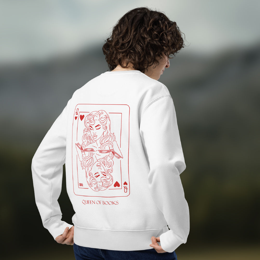 Queen of Books Sweater - Weiß